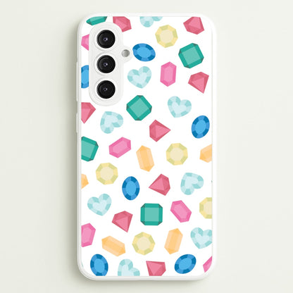 Cartoon Multicoloured Gems Pattern  - Patterns Phone Case for Galaxy S23FE