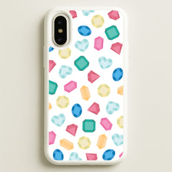 Cartoon Multicoloured Gems Pattern  - Patterns Phone Case for iPhone X / XS