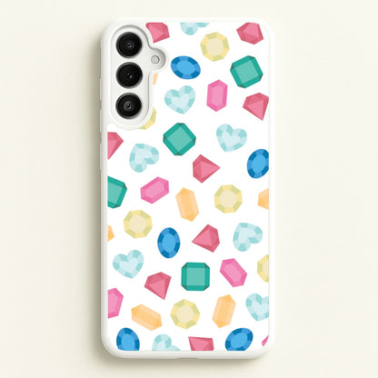 Cartoon Multicoloured Gems Pattern  - Patterns Phone Case for Galaxy A34