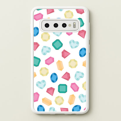 Cartoon Multicoloured Gems Pattern  - Patterns Phone Case for Galaxy S10 Plus