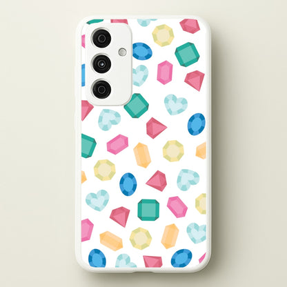 Cartoon Multicoloured Gems Pattern  - Patterns Phone Case for Galaxy A35