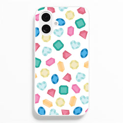 Cartoon Multicoloured Gems Pattern  - Patterns Phone Case for iPhone 16 Plus