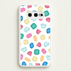 Cartoon Multicoloured Gems Pattern  - Patterns Phone Case for Galaxy S10e