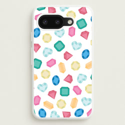 Cartoon Multicoloured Gems Pattern  - Patterns Phone Case for Google Pixel 9a