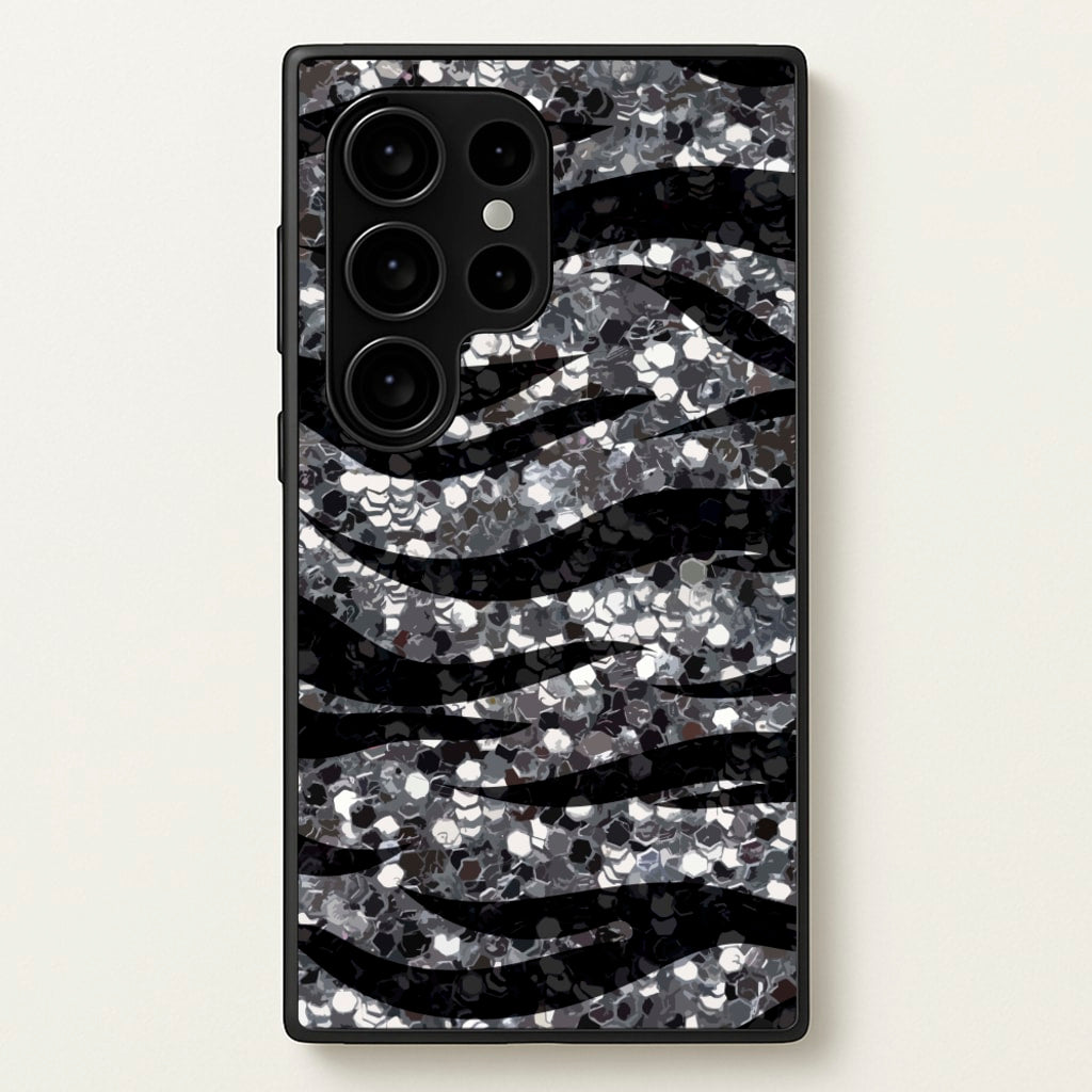 Silver Sequin Tiger Pattern  - Patterns Phone Case for Galaxy S24 Ultra