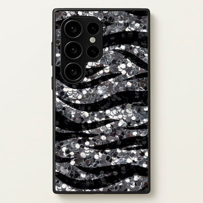 Silver Sequin Tiger Pattern  - Patterns Phone Case for Galaxy S24 Ultra