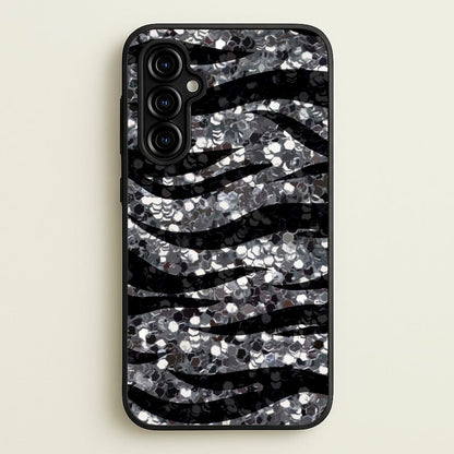 Silver Sequin Tiger Pattern  - Patterns Phone Case for Galaxy A54