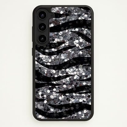 Silver Sequin Tiger Pattern  - Patterns Phone Case for Galaxy S23