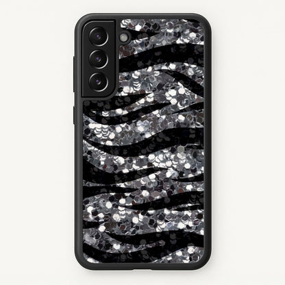 Silver Sequin Tiger Pattern  - Patterns Phone Case for Galaxy S21