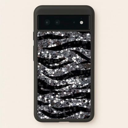 Silver Sequin Tiger Pattern  - Patterns Phone Case for Google Pixel 6