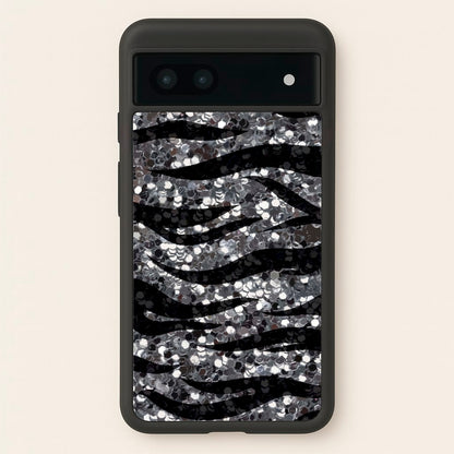 Silver Sequin Tiger Pattern  - Patterns Phone Case for Google Pixel 6a