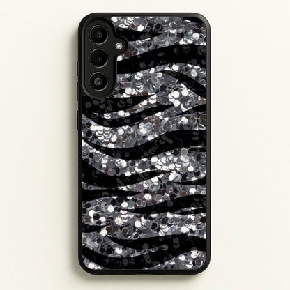 Silver Sequin Tiger Pattern  - Patterns Phone Case for Galaxy A36