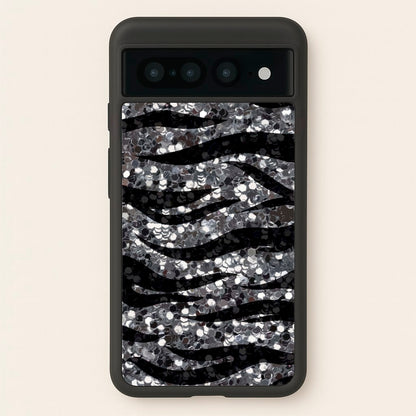 Silver Sequin Tiger Pattern  - Patterns Phone Case for Google Pixel 7 Pro