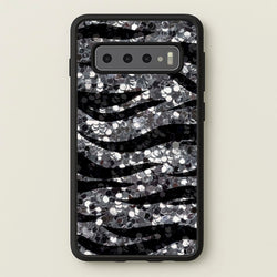 Silver Sequin Tiger Pattern  - Patterns Phone Case for Galaxy S10 Plus