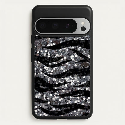 Silver Sequin Tiger Pattern  - Patterns Phone Case for Google Pixel 9 Pro XL