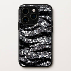 Silver Sequin Tiger Pattern  - Patterns Phone Case for iPhone 15 Pro Max