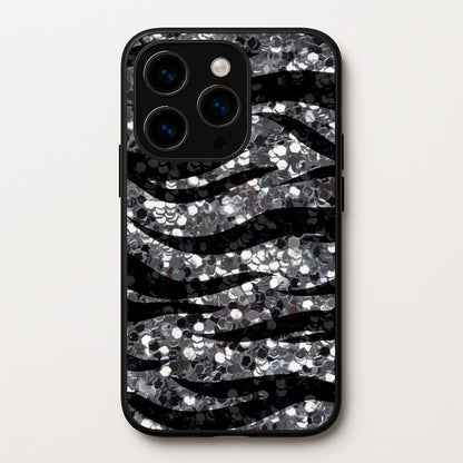 Silver Sequin Tiger Pattern  - Patterns Phone Case for iPhone 15 Pro Max