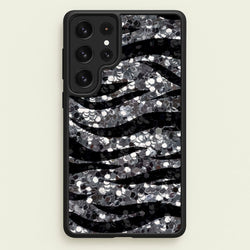 Silver Sequin Tiger Pattern  - Patterns Phone Case for Galaxy S22 Ultra