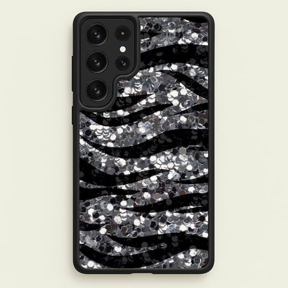 Silver Sequin Tiger Pattern  - Patterns Phone Case for Galaxy S22 Ultra