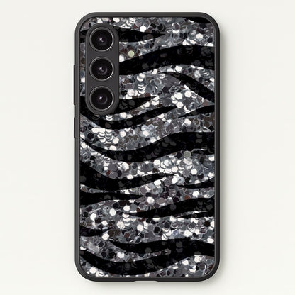 Silver Sequin Tiger Pattern  - Patterns Phone Case for Galaxy S24 Plus