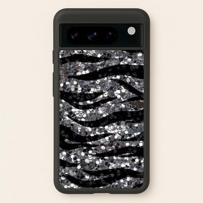 Silver Sequin Tiger Pattern  - Patterns Phone Case for Google Pixel 8 Pro