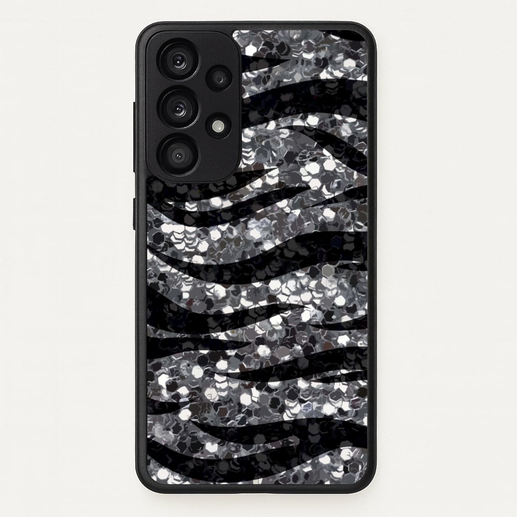 Silver Sequin Tiger Pattern  - Patterns Phone Case for Galaxy A53