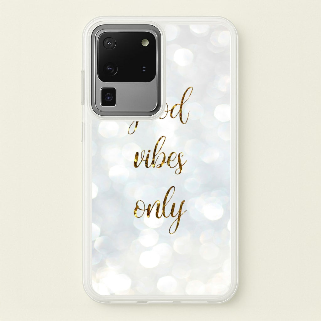 Good Vibes Only - Glittery  - Christmas Phone Case for Galaxy S20 Ultra