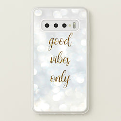 Good Vibes Only - Glittery  - Christmas Phone Case for Galaxy S10 Plus