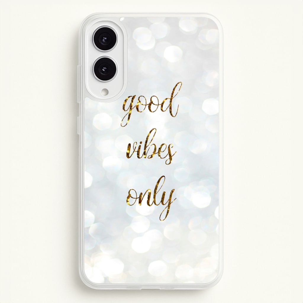 Good Vibes Only - Glittery  - Christmas Phone Case for Galaxy S25 Edge