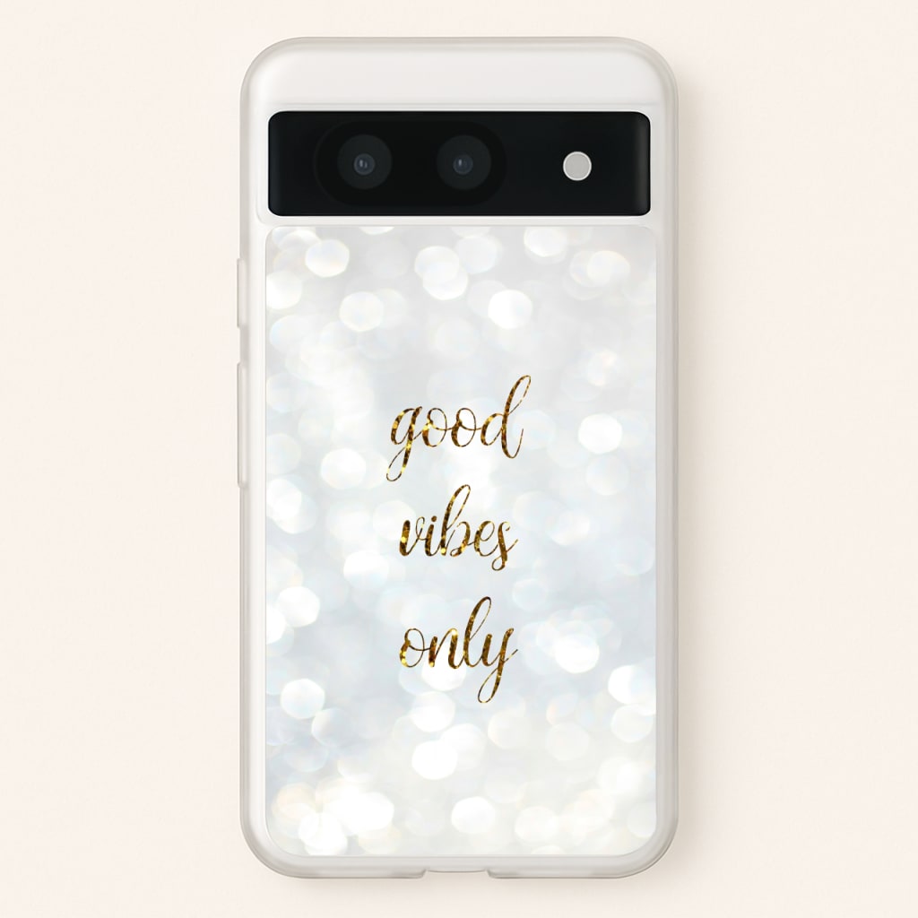 Good Vibes Only - Glittery  - Christmas Phone Case for Google Pixel 8a