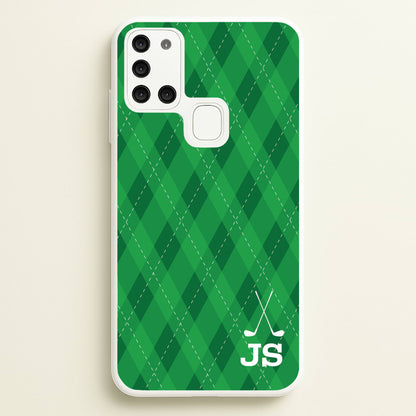 Personalised Golf Pattern  - Golf Phone Case for Galaxy A21s