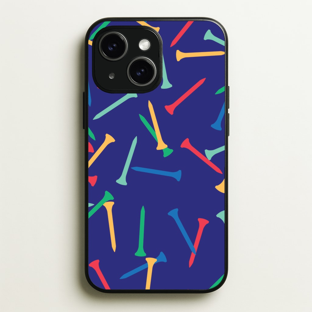 Golf Tees Pattern  - Golf Phone Case for iPhone 15