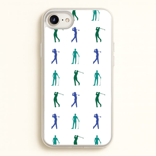 Golfer Silhouettes Pattern  - Golf Phone Case for iPhone 6 / 7 / 8 / SE