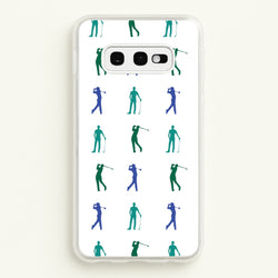 Golfer Silhouettes Pattern  - Golf Phone Case for Galaxy S10e