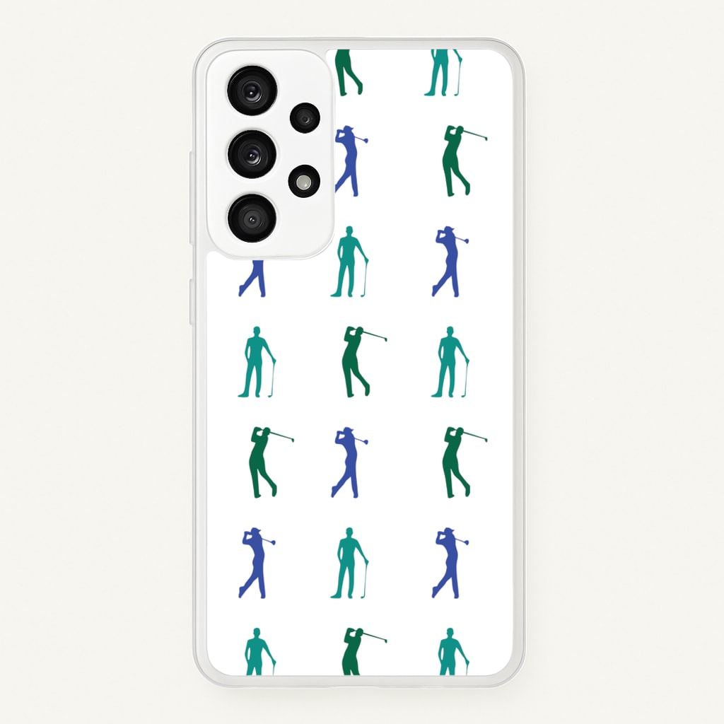 Golfer Silhouettes Pattern  - Golf Phone Case for Galaxy A53