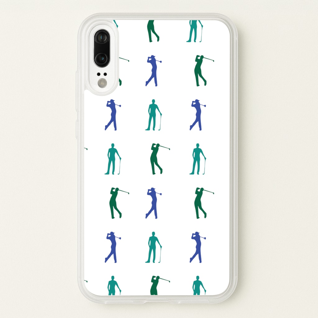 Golfer Silhouettes Pattern  - Golf Phone Case for Huawei P20