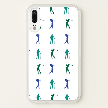 Golfer Silhouettes Pattern  - Golf Phone Case for Huawei P20