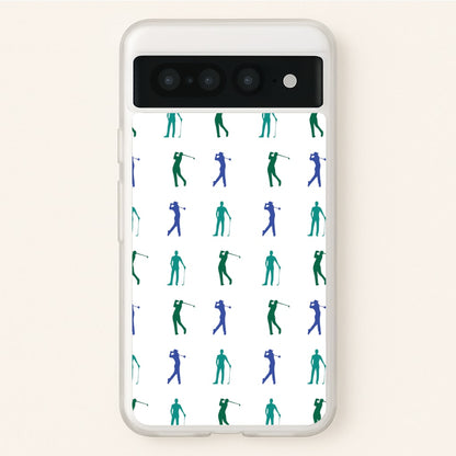 Golfer Silhouettes Pattern  - Golf Phone Case for Google Pixel 7 Pro