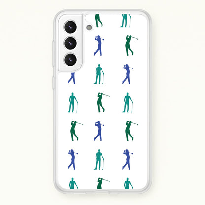 Golfer Silhouettes Pattern  - Golf Phone Case for Galaxy S21