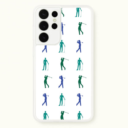 Golfer Silhouettes Pattern  - Golf Phone Case for Galaxy S21 Ultra