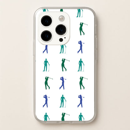 Golfer Silhouettes Pattern  - Golf Phone Case for iPhone 14 Pro Max