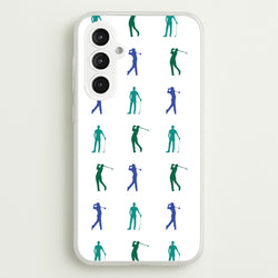 Golfer Silhouettes Pattern  - Golf Phone Case for Galaxy S23FE