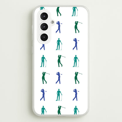 Golfer Silhouettes Pattern  - Golf Phone Case for Galaxy S23FE