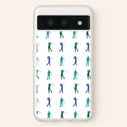 Golfer Silhouettes Pattern  - Golf Phone Case for Google Pixel 8a