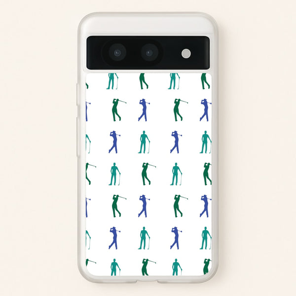 Golfer Silhouettes Pattern  - Golf Phone Case for Google Pixel 8a