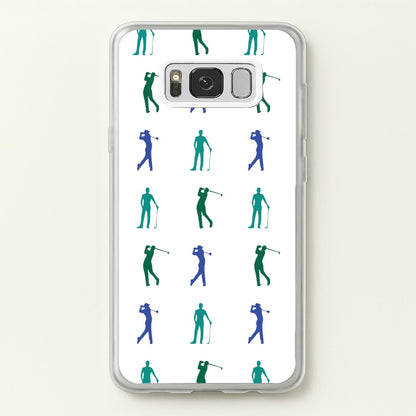 Golfer Silhouettes Pattern  - Golf Phone Case for Galaxy S8 Plus
