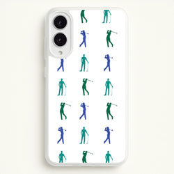 Golfer Silhouettes Pattern  - Golf Phone Case for Galaxy S25 Edge
