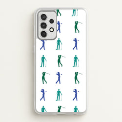 Golfer Silhouettes Pattern  - Golf Phone Case for Galaxy A52 / A52s
