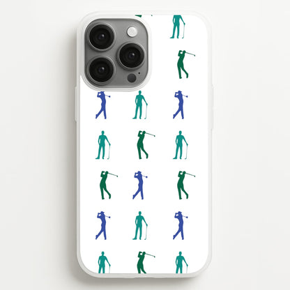 Golfer Silhouettes Pattern  - Golf Phone Case for iPhone 13 Pro Max