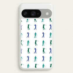 Golfer Silhouettes Pattern Phone Case for Google Pixel 10 / 10 Pro